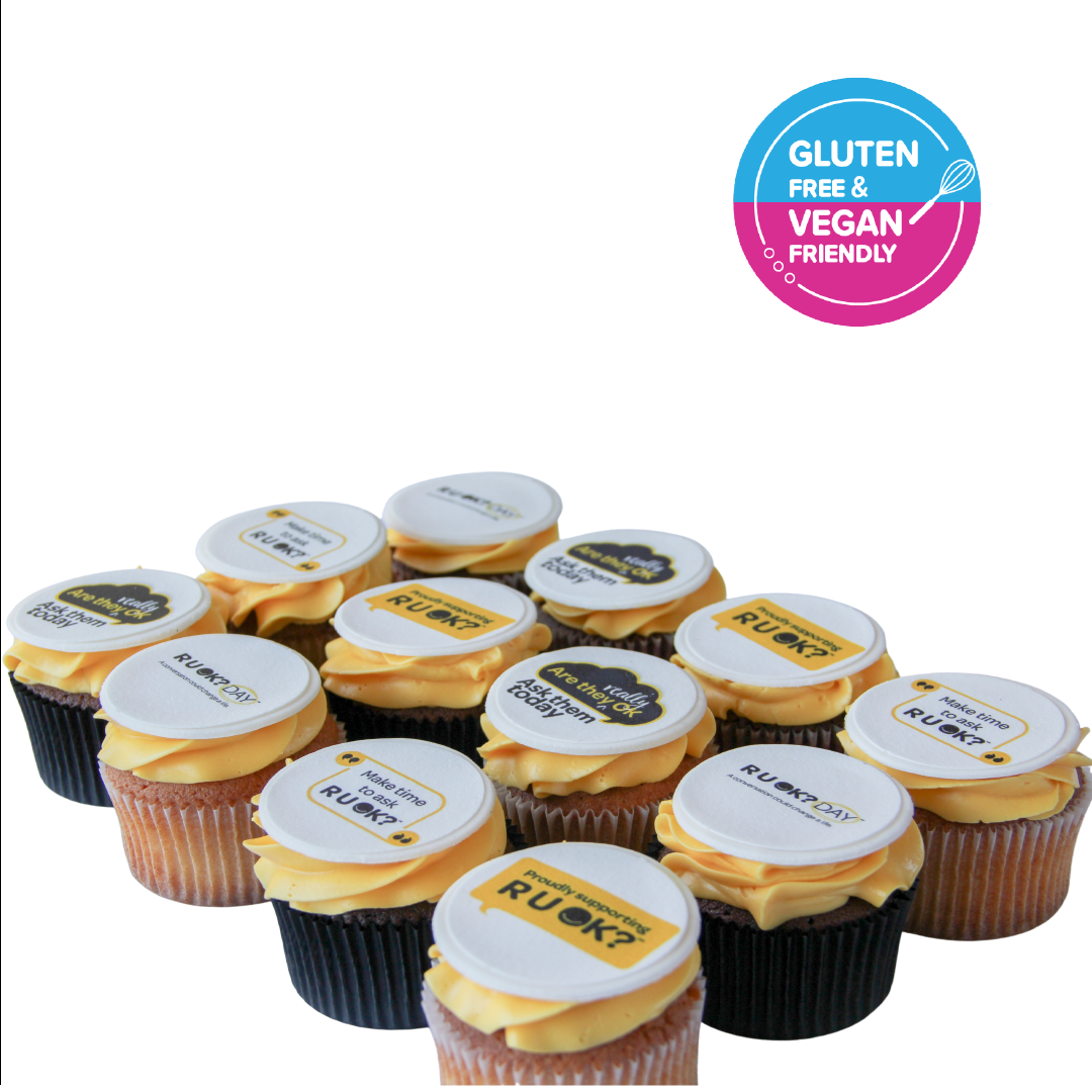 Vegan & GlutenFree R U OK Day Cupcakes Sugar Rush Bakery SameDay Cake Delivery Perth